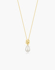 Gold Twist & Shell Pearl Necklace