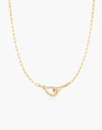 Gold Interlocked Pavé & Polished Knot Necklace