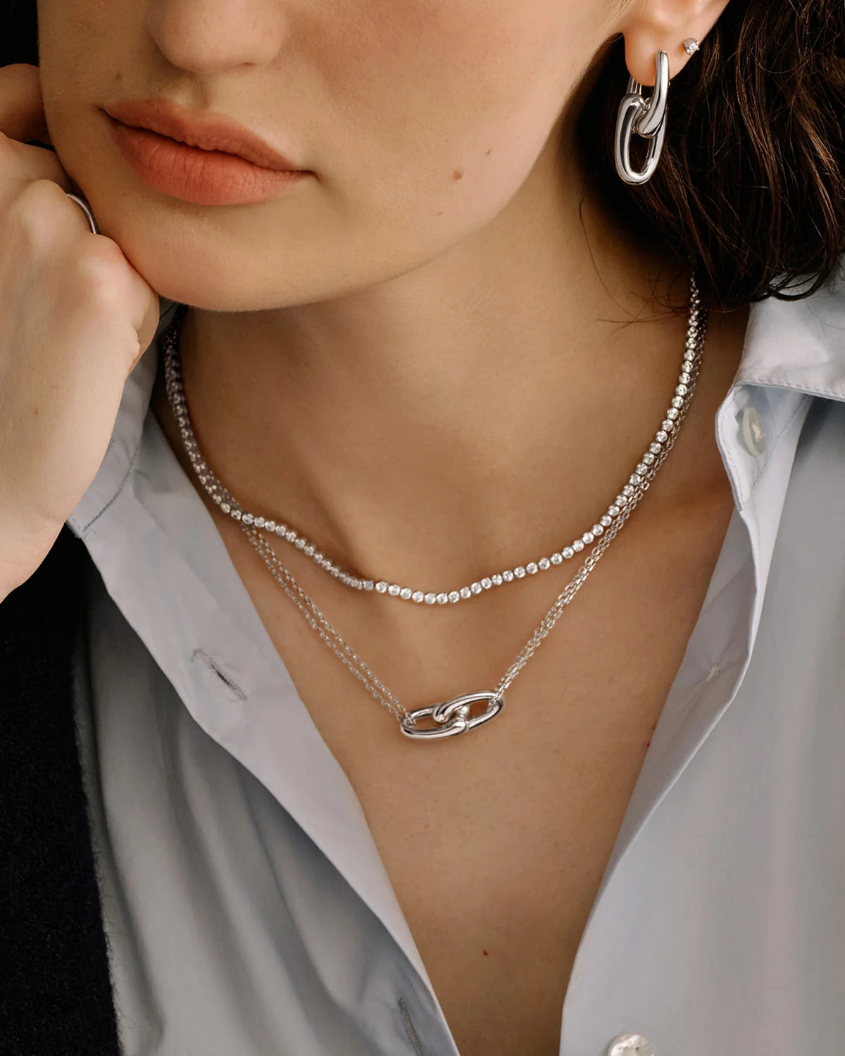 Silver Interlocked Necklace