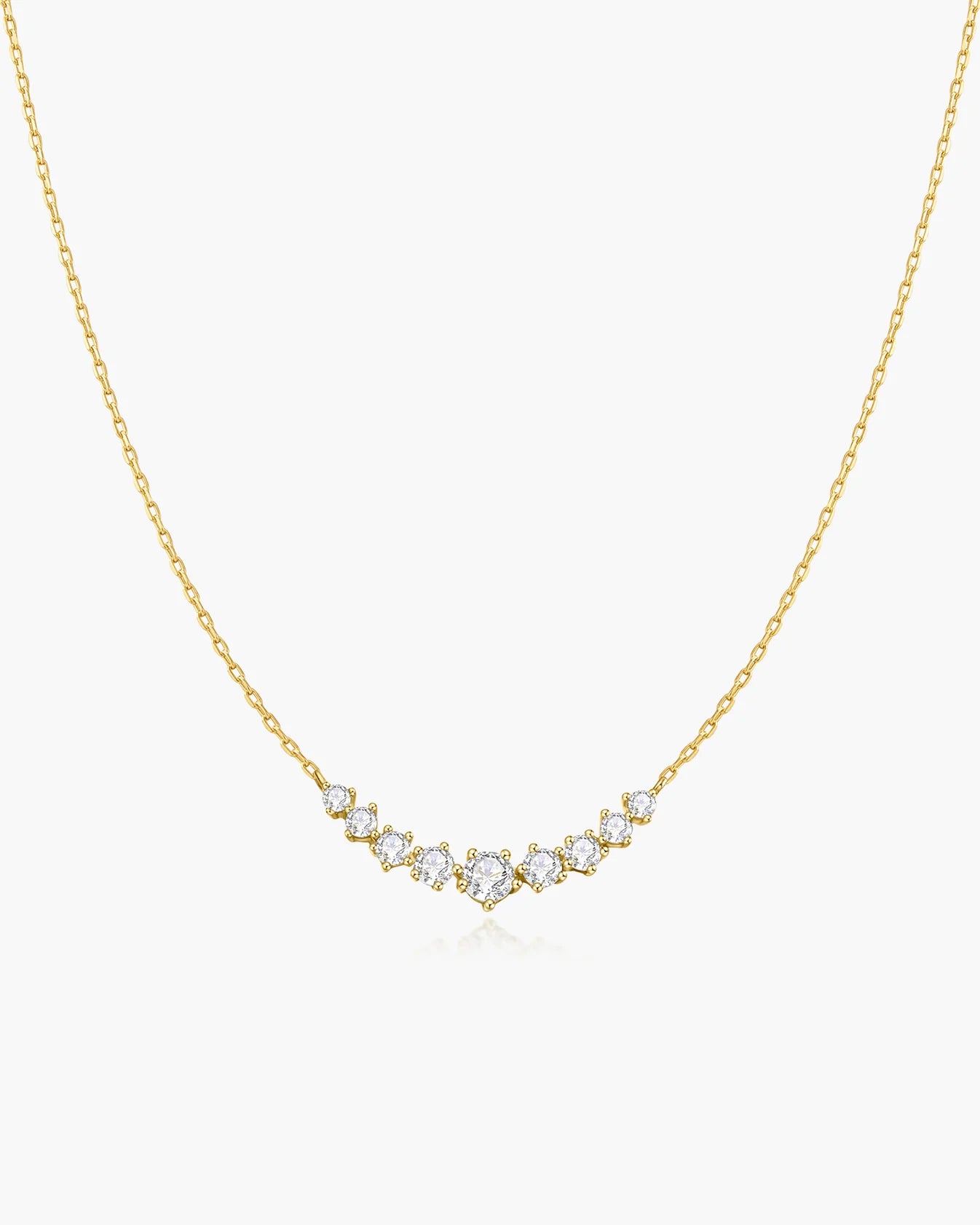 Gold Graduated Pavé Arc Necklace