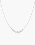 Silver Graduated Pavé Arc Necklace