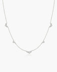 Silver Cluster & Single Station Necklace