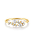 Gold Flower Cluster Pavé Ring