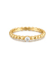 Gold Cubic Zirconia Round Dome Ring
