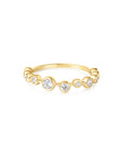 Gold Bezel Cubic Zirconia Zig-Zag Ring