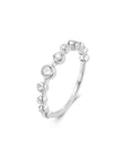 Silver Bezel Cubic Zirconia Zig-Zag Ring