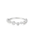 Silver Bezel Cubic Zirconia Zig-Zag Ring