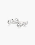 Silver Organic Pebble Spiral Bezel Adjustable Ring