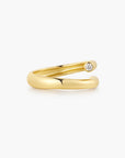 Gold Spiral Bezel-End Adjustable Ring