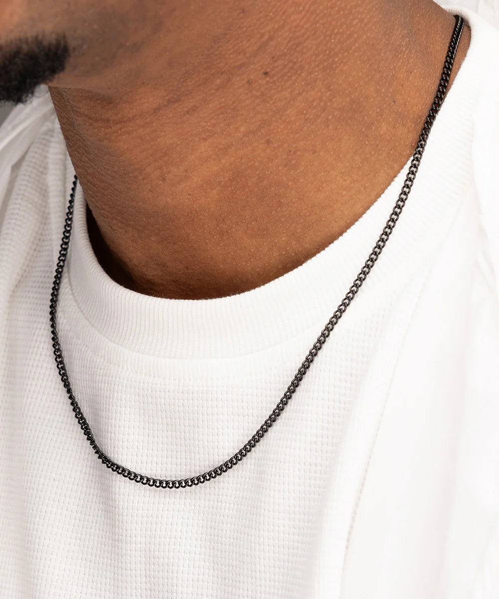 Curb Chain Necklace Black