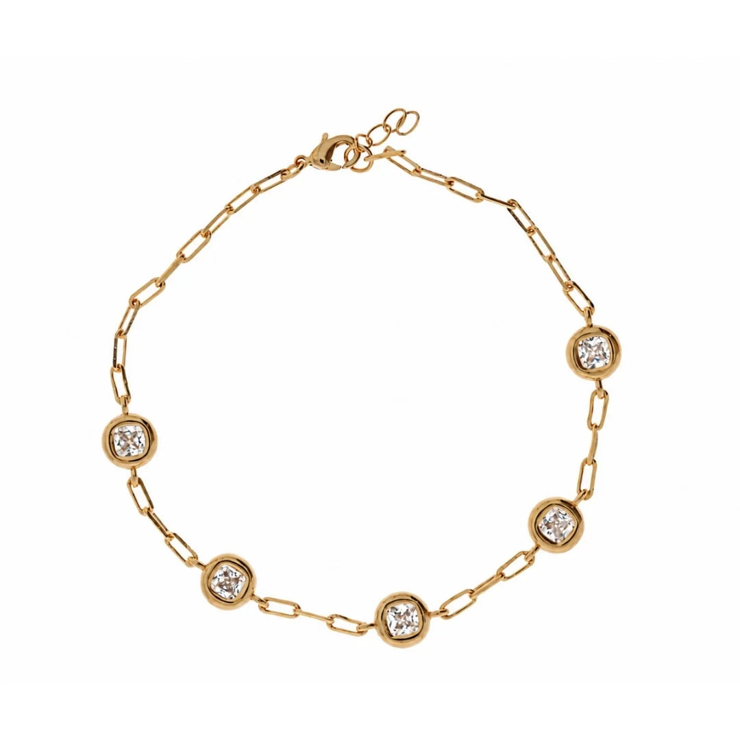 Step Back Bracelet Bezel Set CZ