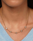 Step Back Necklace Bezel Set CZ Station