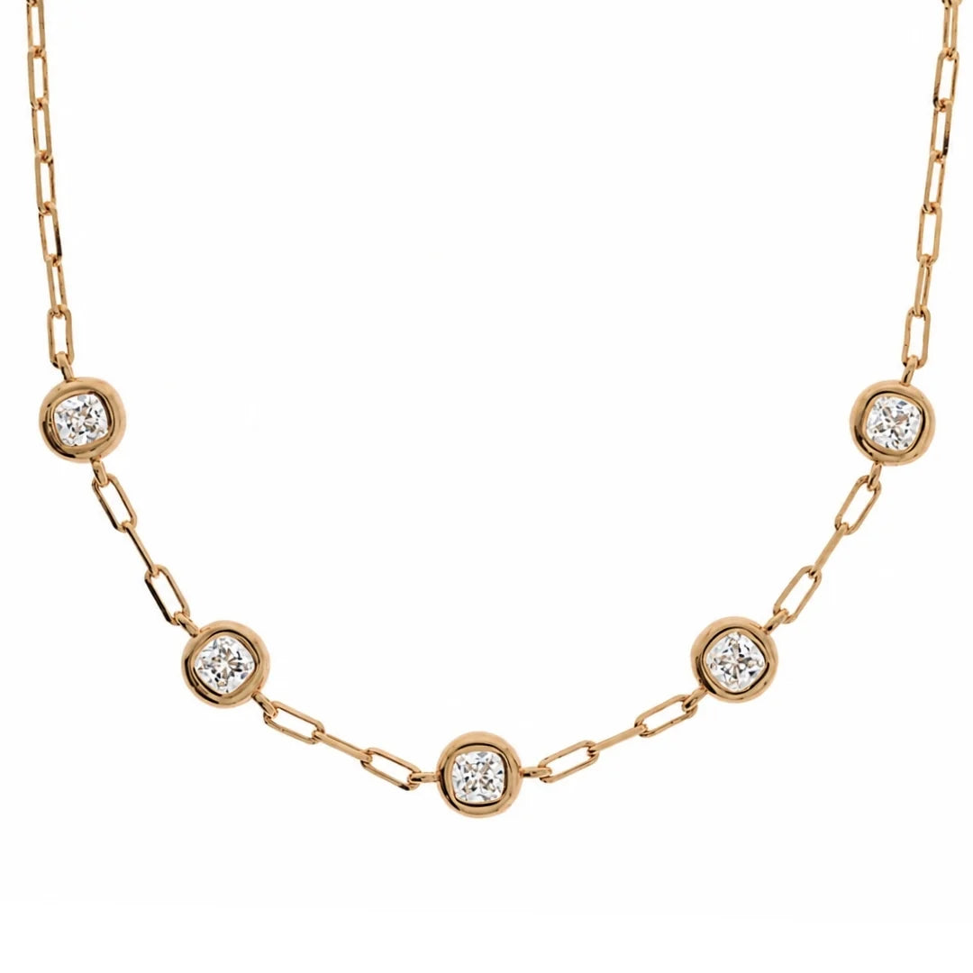 Step Back Necklace Bezel Set CZ Station