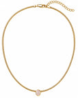 Tranquility Snake Chain Necklace Bezel Set CZ