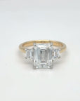 Gigi - 18ct Yellow Gold Laboratory Grown Emerald Cut Three Stone Diamond Ring
