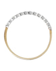 Two-Tone Band Ring with Cubic Zirconia in 375 Gold