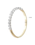 Two-Tone Band Ring with Cubic Zirconia in 375 Gold