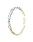 Two-Tone Band Ring with Cubic Zirconia in 375 Gold