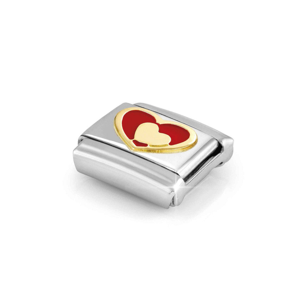 Composable Classic Link, Red Heart-Gold Heart