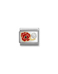 Composable Link, Red Poppy & CZ set in silver