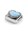 Composable Link, Pastel Blue Heart, beaded setting