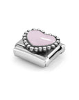 Composable Link, Pastel Pink Heart, Beaded Setting