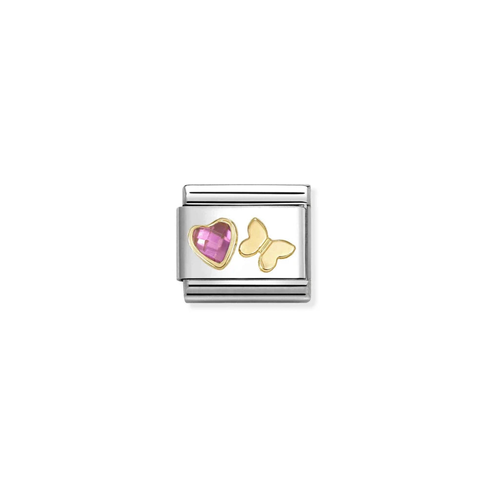Composable Classic Link, Pink CZ Heart, Butterfly