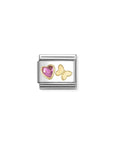Composable Classic Link, Pink CZ Heart, Butterfly