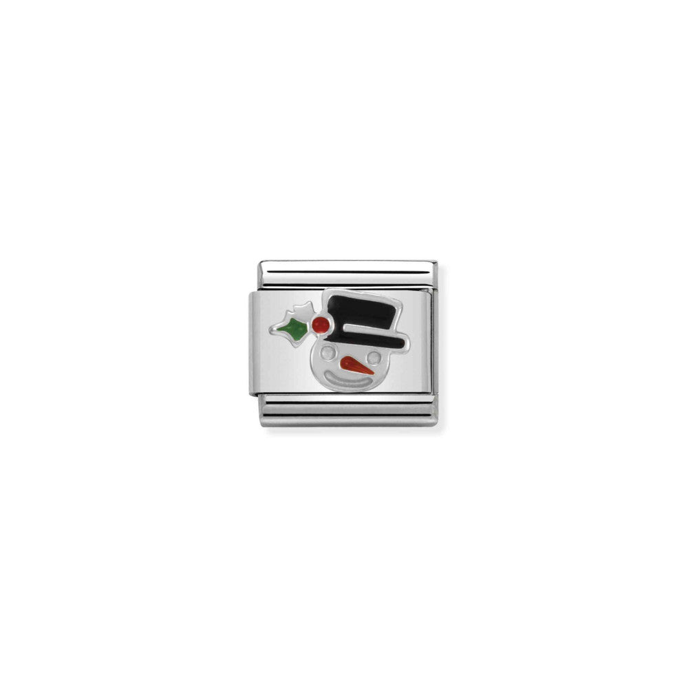Composable Link, Snowman Face in Silver