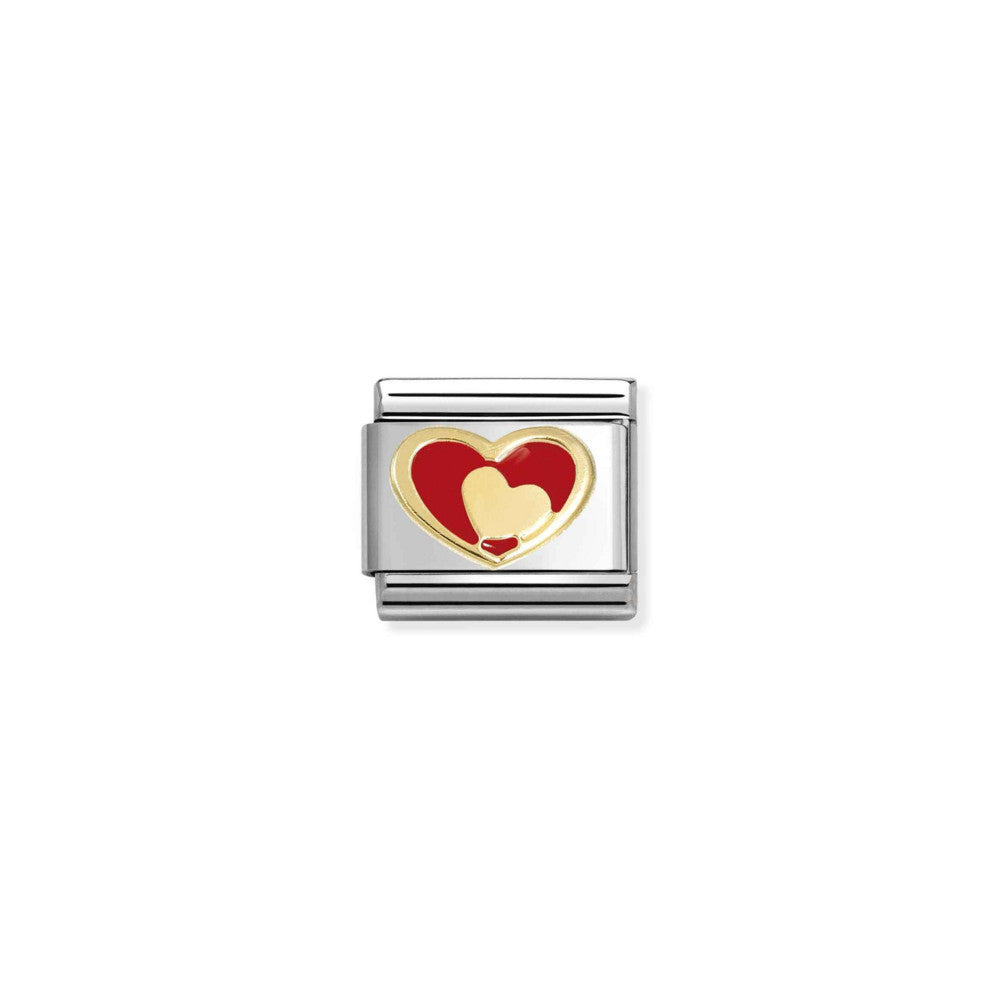 Composable Classic Link, Red Heart-Gold Heart