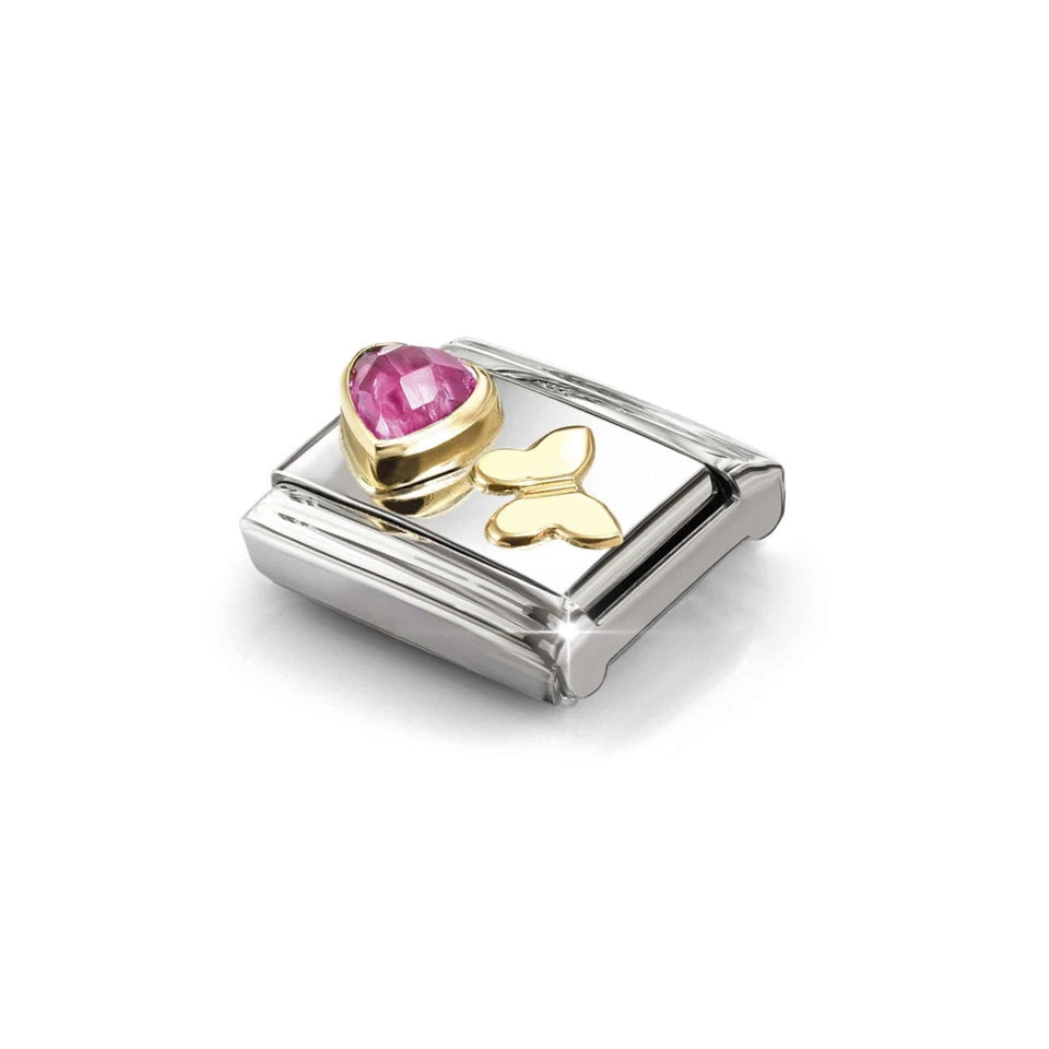 Composable Classic Link, Pink CZ Heart, Butterfly