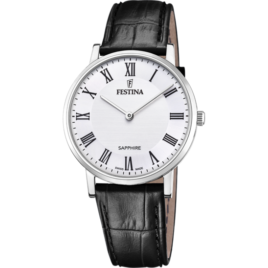 White Dial Swiss Made Leather Festina