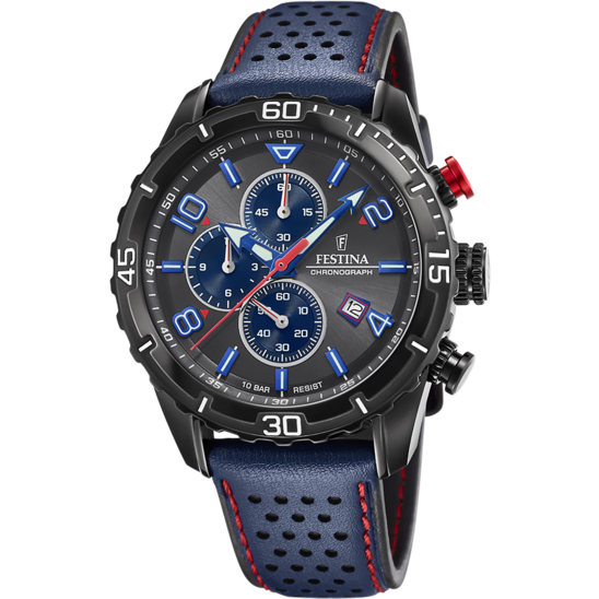 Blue Leather Chronograph