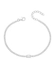 STERLING SILVER RHODIUM PLATED CZ BRACELET