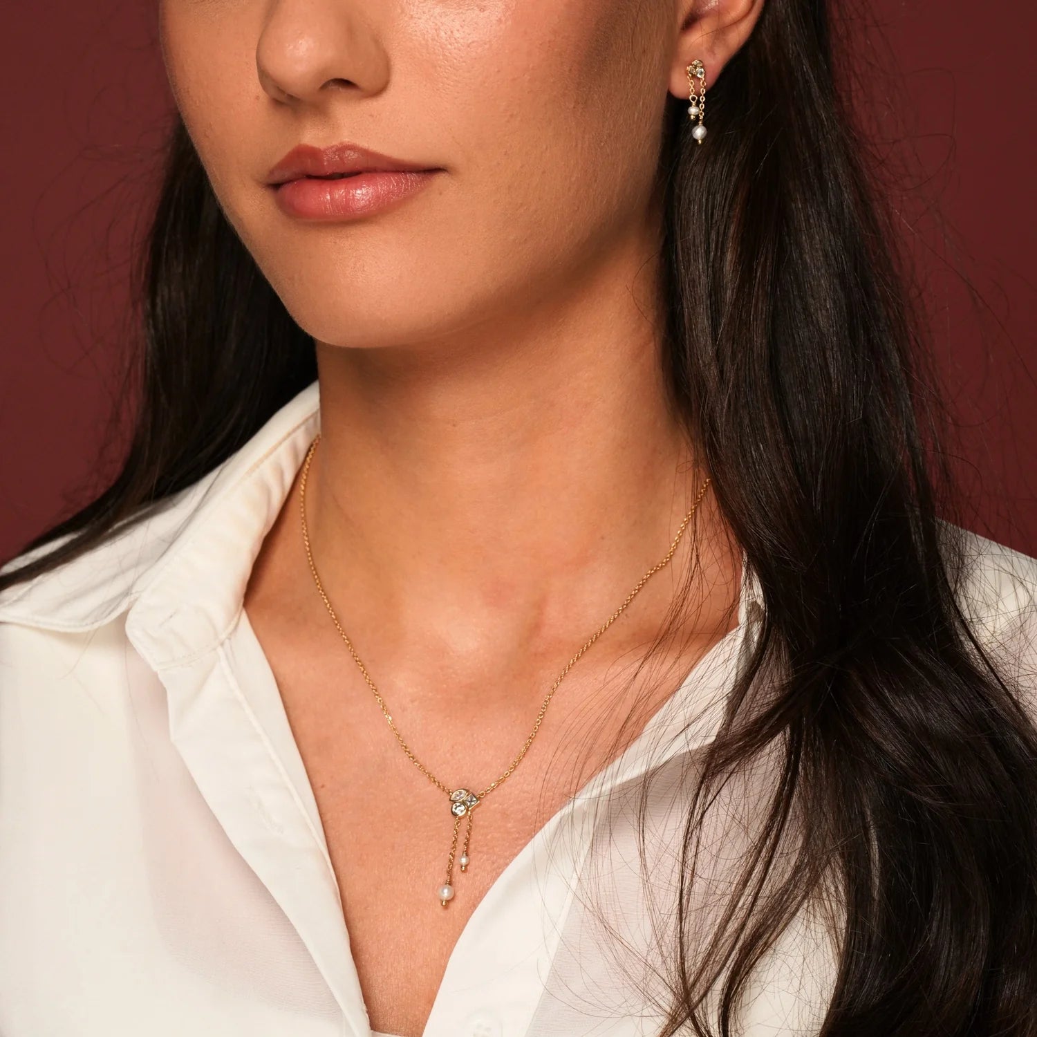 Better Off Freshwater Pearl &amp; Cubic Zirconia Drop Necklace