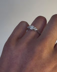 Lily - Platinum Round Brilliant with Pear Side Stone Earth Grown Diamond Ring