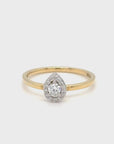 Hollie - Yellow Gold Pear Halo Earth Grown Diamond Ring