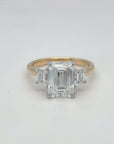 Gigi - 18ct Yellow Gold Laboratory Grown Emerald Cut Three Stone Diamond Ring