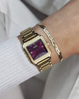 Gracieuse Petite Watch Steel, Dark Cherry, Gold Colour