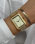 Fluette Watch Steel, Sand Texture Gold, Gold Colour