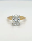 Lucy - 18ct Yellow Gold 2.64ct Oval Laboratory Grown Diamond Solitaire Ring with Hidden Halo