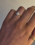 Hollie - Yellow Gold Pear Halo Earth Grown Diamond Ring
