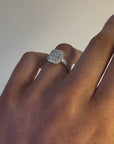 Anna - 18ct White Gold Emerald Cut Halo Earth Grown Diamond Ring